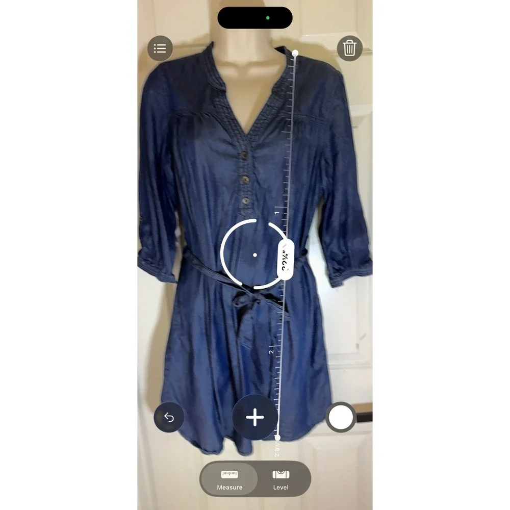 Gap Indigo Chambray Tie-Waist Dress |‎ 100% Cotton | Fall 2012 | Size M